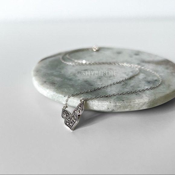 NEW Artisan Marcasite & Sterling Silver Pendant Necklace - Picture 9 of 9